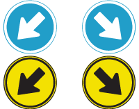 Keep left keep right sign